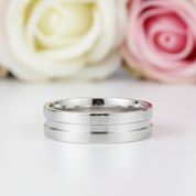 High Polished Plain Men's Wedding Band Ring-Black Diamonds New York