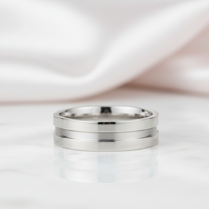 High Polished Plain Men's Wedding Band Ring-Black Diamonds New York