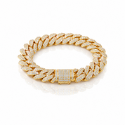 Hip Hop D Color Diamond Option Cuban Bracelet-Black Diamonds New York