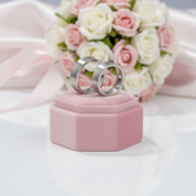 His and Her Wedding Band with Diamond Option-Black Diamonds New York