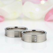 His and Her Wedding Band with Diamond-Black Diamonds New York