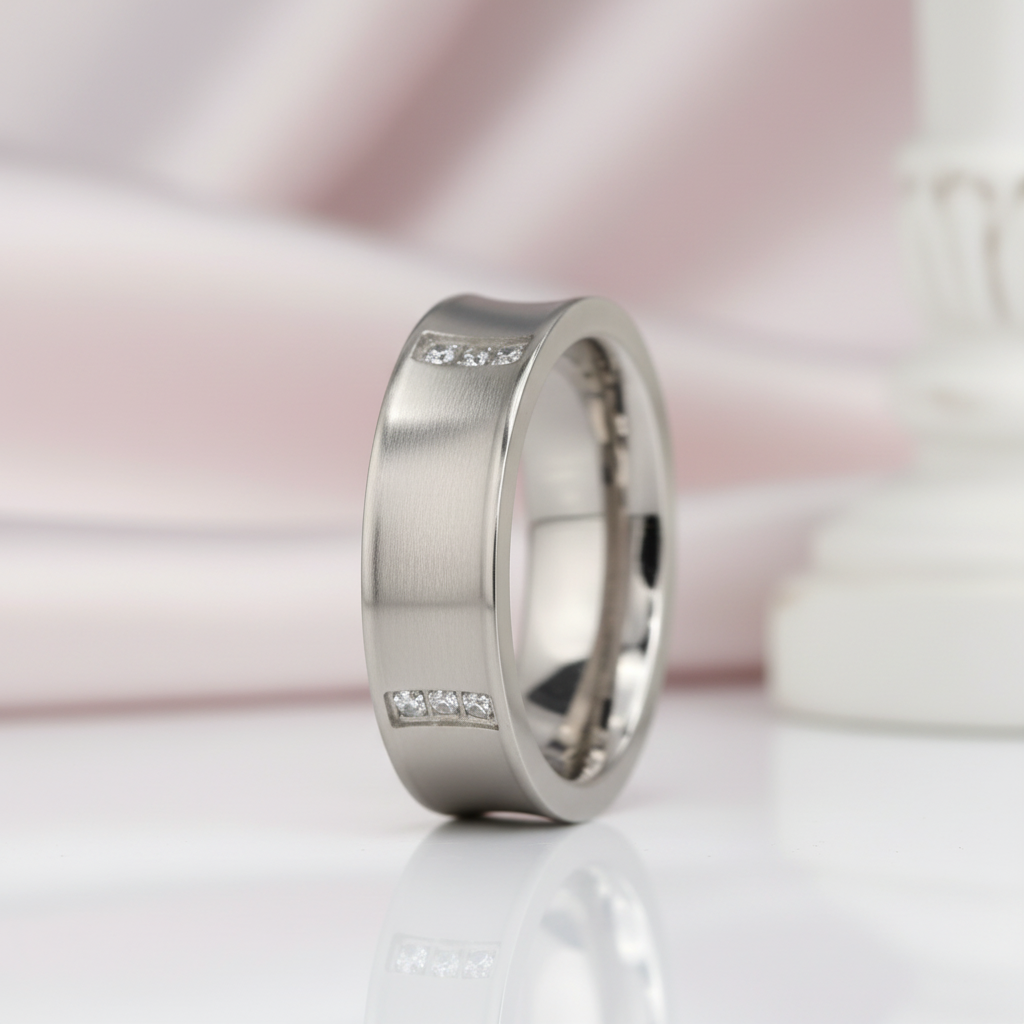 His and Her Wedding Band with Diamond Option-Black Diamonds New York