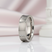 His and Her Wedding Band with Diamond Option-Black Diamonds New York