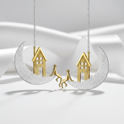 Home on the Moon Long Hanging Drop Earrings-Black Diamonds New York