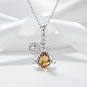 Honeybee Pendant Necklace with Diamond Option-Black Diamonds New York