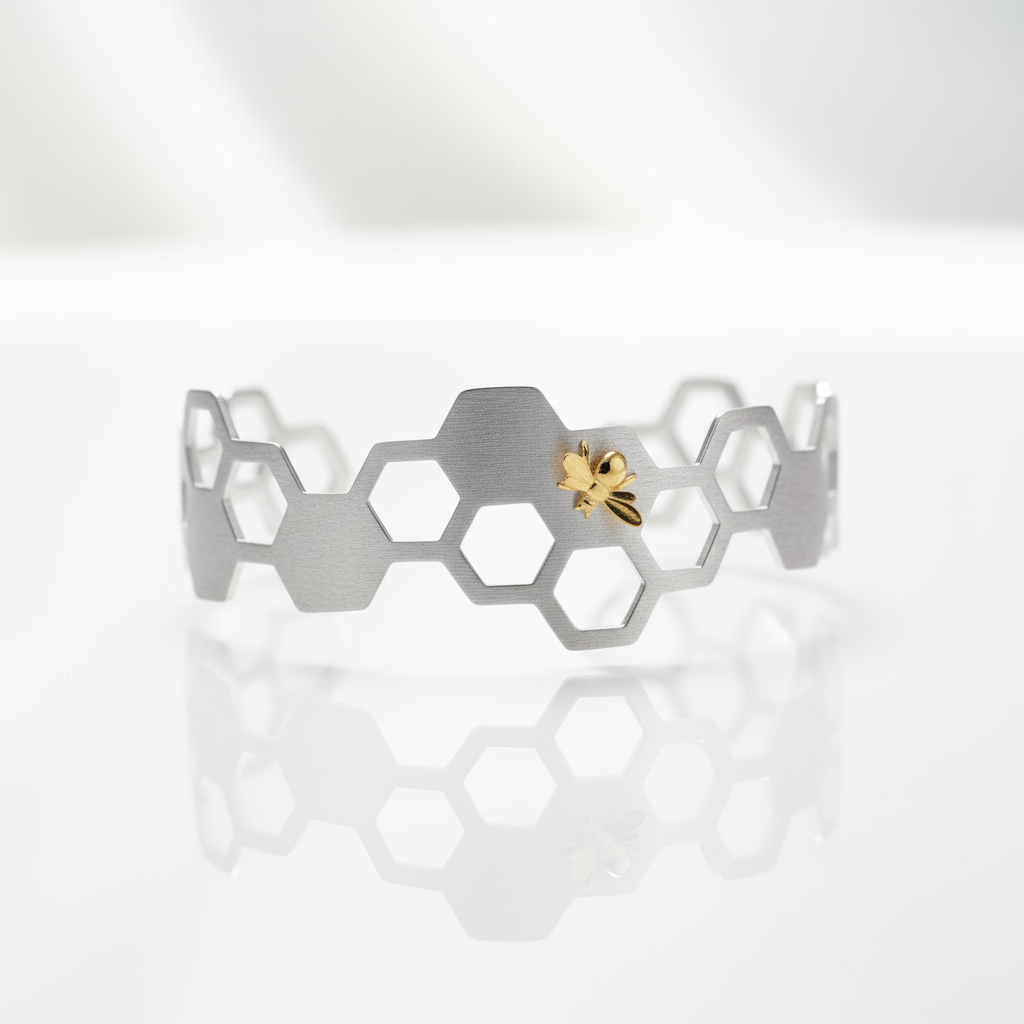 Honeycomb Home Guard Bangle-Black Diamonds New York