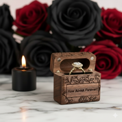 How About Forever Wooden Proposal Ring Box-Black Diamonds New York