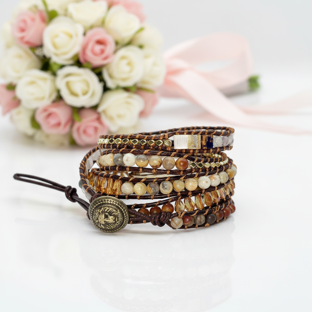 Howlite & Mixed Natural Stones Spiritual Bohemian Bracelet-Black Diamonds New York