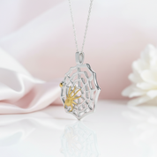 Hunting Spider & Web Necklace-Black Diamonds New York