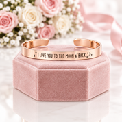 I Love You To The Moon And Back Stainless Steel Bangle-Black Diamonds New York