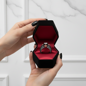 I Want You Promise Ring- 1.5 ct Round Cut Diamond Option and Black Roses Gothic Ring-Black Diamonds New York