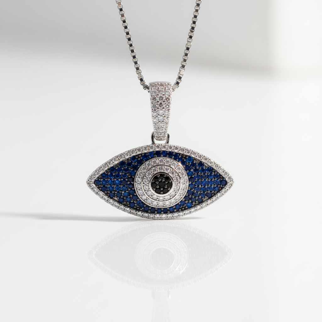 Iced Diamond Option Pendant Hip Hop Necklace-Black Diamonds New York