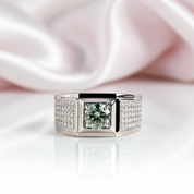 Iced Out 1ct Green Diamond Men's Ring-Black Diamonds New York