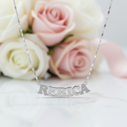 Iced Out Bling Custom Name Necklace-Black Diamonds New York
