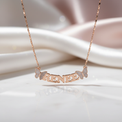 Iced Out Bling Custom Name Necklace-Black Diamonds New York