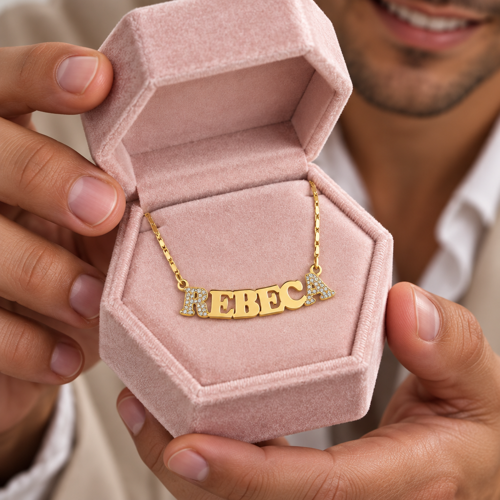 Iced Out Bling Custom Name Necklace-Black Diamonds New York