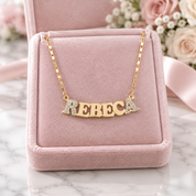 Iced Out Bling Custom Name Necklace-Black Diamonds New York