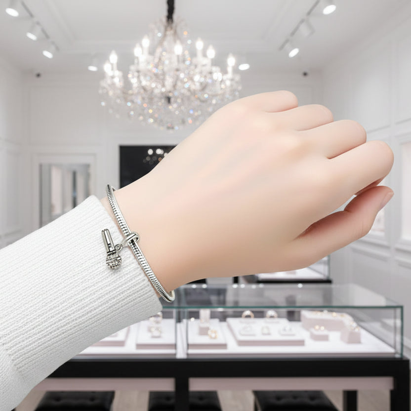 Punk Microphone with Diamond Charm-Black Diamonds New York