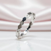 1.0 Ct Round Cut D Color Diamond Option Honeycomb Shape Wedding Band-Black Diamonds New York