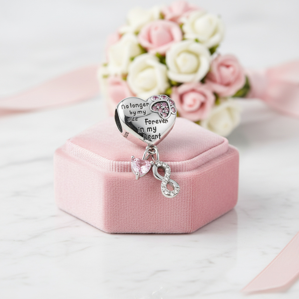 Infinite Love Heart & Paw Beads-Black Diamonds New York
