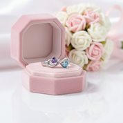 Infinity Ring Custom Heart Birthstone & Name Ring-Black Diamonds New York