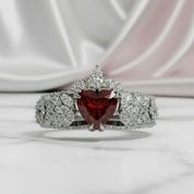 Infinity x Infinity Ring- Red Heart and Cross Diamond Option Gothic Ring-Black Diamonds New York