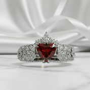 Infinity x Infinity Ring- Red Heart and Cross Diamond Option Gothic Ring-Black Diamonds New York