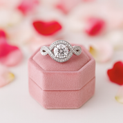 1.0ct Round Cut Diamond Infinity Engagement Ring-Black Diamonds New York