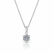 Inlaid Classic Six Claw Diamond Option Necklace-Black Diamonds New York