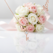 Key of Heart Rose Gold Necklace with Diamond-Black Diamonds New York