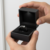 King & Queen Tungsten Wedding Band-Black Diamonds New York