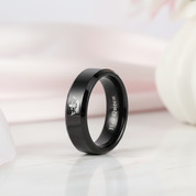 King & Queen Tungsten Wedding Band-Black Diamonds New York