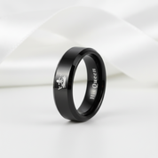 King & Queen Tungsten Wedding Band-Black Diamonds New York