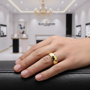 Korean Style Hip-Hop Golden Tungsten Carbide-Black Diamonds New York