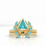 Light Mage Ring Set- 14k Rose Gold Video Game Inspired Rings-Black Diamonds New York