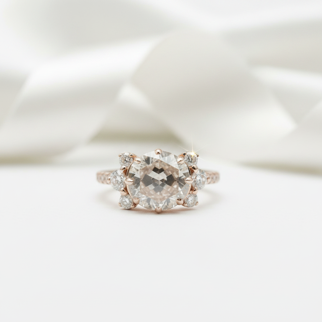 Light Yellow Diamond Option Rose Gold Ring-Black Diamonds New York