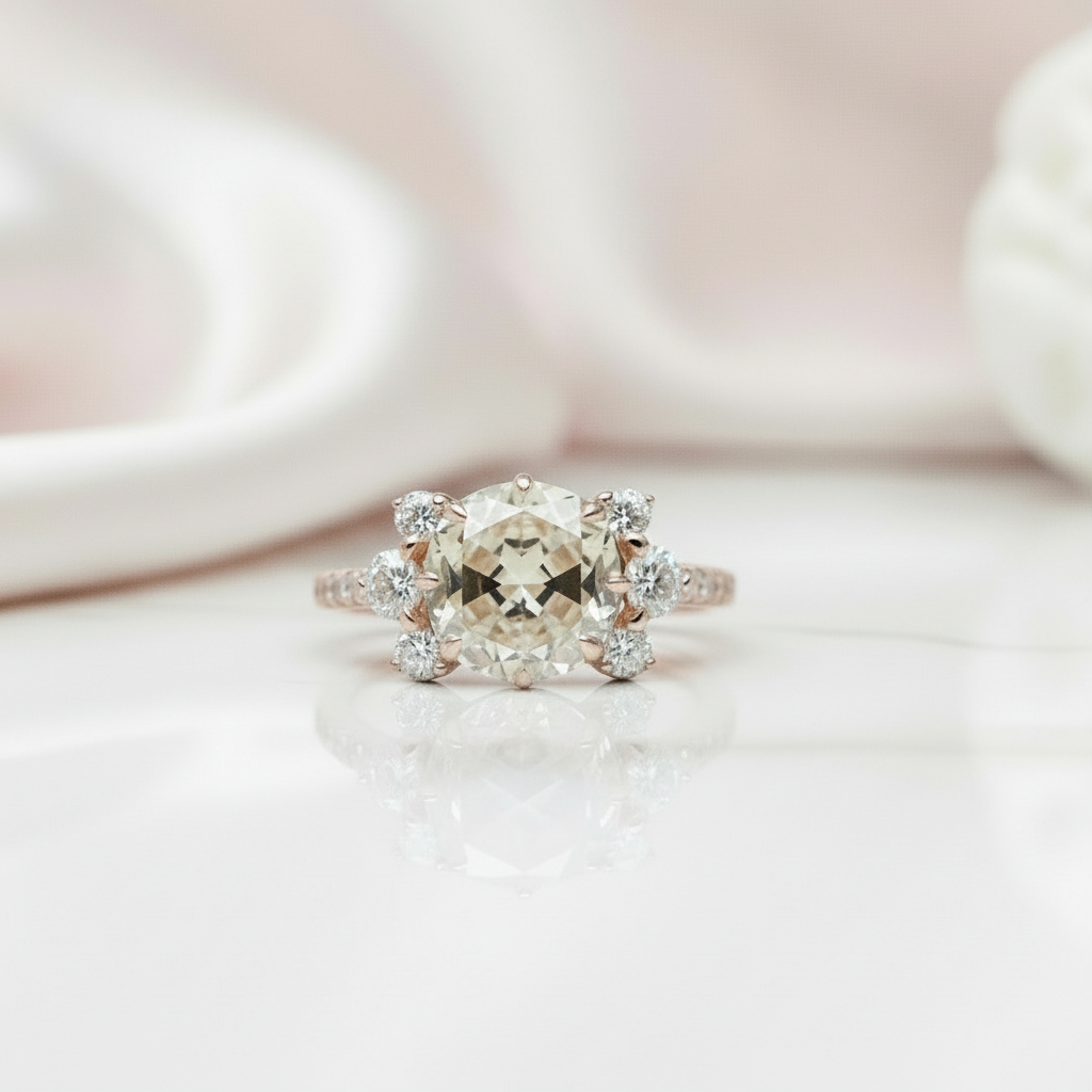 Light Yellow Diamond Rose Gold Ring-Black Diamonds New York