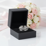 Link Chain Stainless Steel Men's Ring-Black Diamonds New York