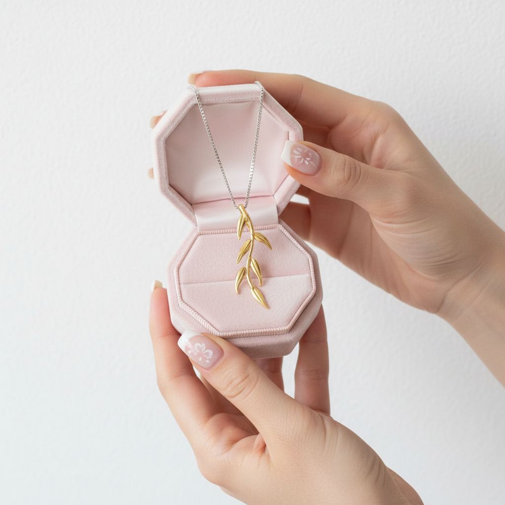 Long Branch and Leaves Necklace-Black Diamonds New York