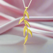 Long Branch and Leaves Necklace-Black Diamonds New York