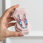 Long Drop Multi Color Topaz Earrings-Black Diamonds New York
