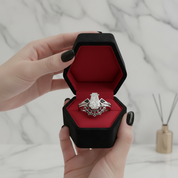 LOVE SPELL- Coffin Cut Diamond Option Spider Web Gothic Wedding Ring Set-Black Diamonds New York