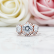 Love Trust Respect Engagement Ring Set in 14k Rose Gold 2.0ct Round Cut Diamond-Black Diamonds New York