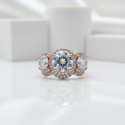 Love Trust Respect Engagement Ring Set in 14k Rose Gold 2.0ct Round Cut Diamond-Black Diamonds New York