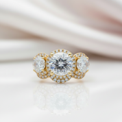 Love Trust Respect Engagement Ring Set in 14k Rose Gold 2.0ct Round Cut Diamond Option-Black Diamonds New York