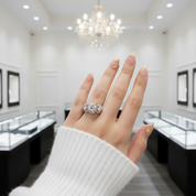 Love Trust Respect Engagement Ring Set in 14k Rose Gold 2.0ct Round Cut Diamond-Black Diamonds New York