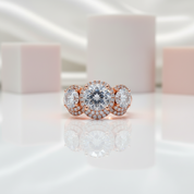 Love Trust Respect Engagement Ring Set in 14k Rose Gold 2.0ct Round Cut Diamond-Black Diamonds New York