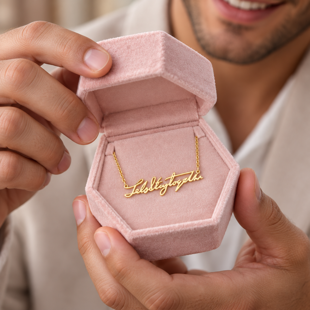 Loved Ones Handwriting Custom Necklace-Black Diamonds New York