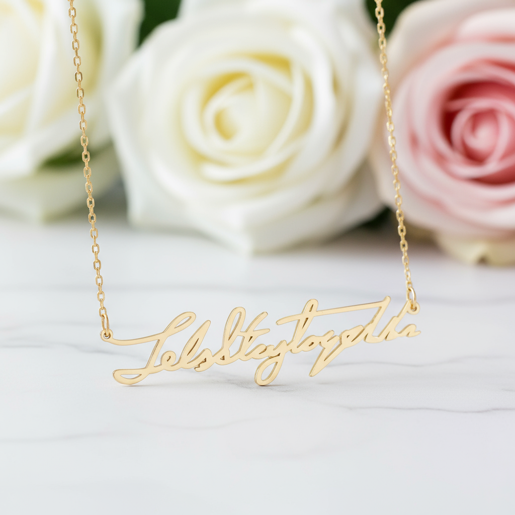 Loved Ones Handwriting Custom Necklace-Black Diamonds New York