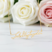 Loved Ones Handwriting Custom Necklace-Black Diamonds New York